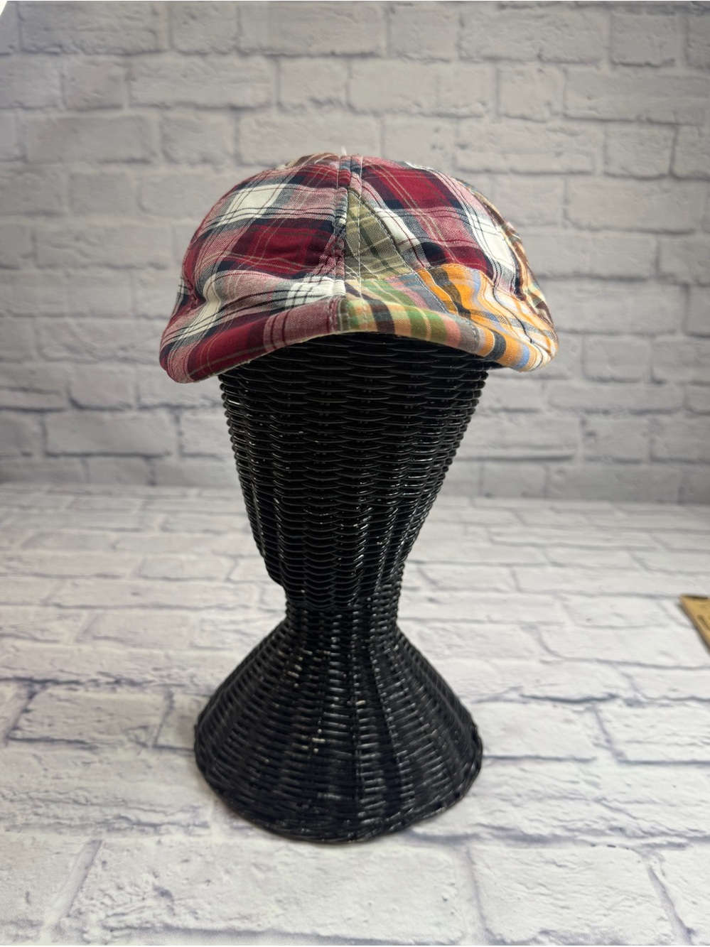 Paulo Solari Madras Plaid Patchwork Newsboy/Cabbie Hat. Preppy. Size L/XL - Picture 2 of 7